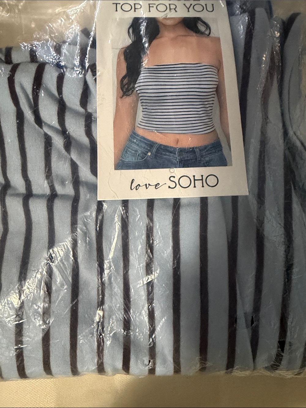 Women’s Light Blue Striped tube top